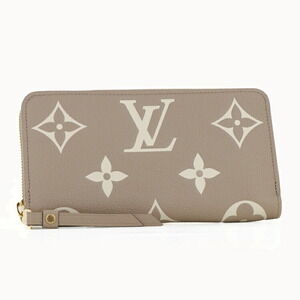 Louis Vuitton Beige Empreinte Cream Zippy Wallet Long Tourterelle Zip